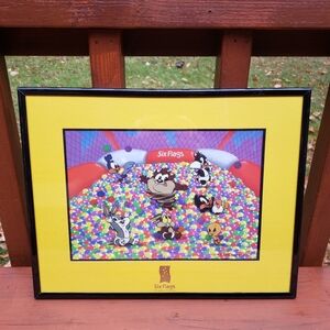 1996 Six Flags Looney Tunes 'Busy Babies' SILLY-CEL Framed Picture